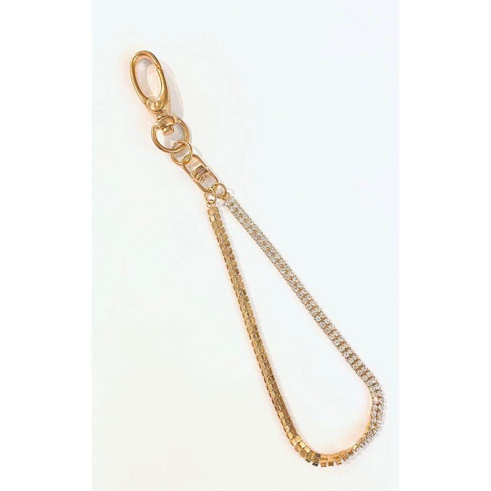 Rhinestone Gold Bracelet Keyring